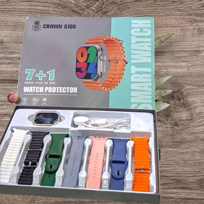 Crown G100 Ultra 2 Smart Watch 7in1 | Wireless Charging & Sports Mode